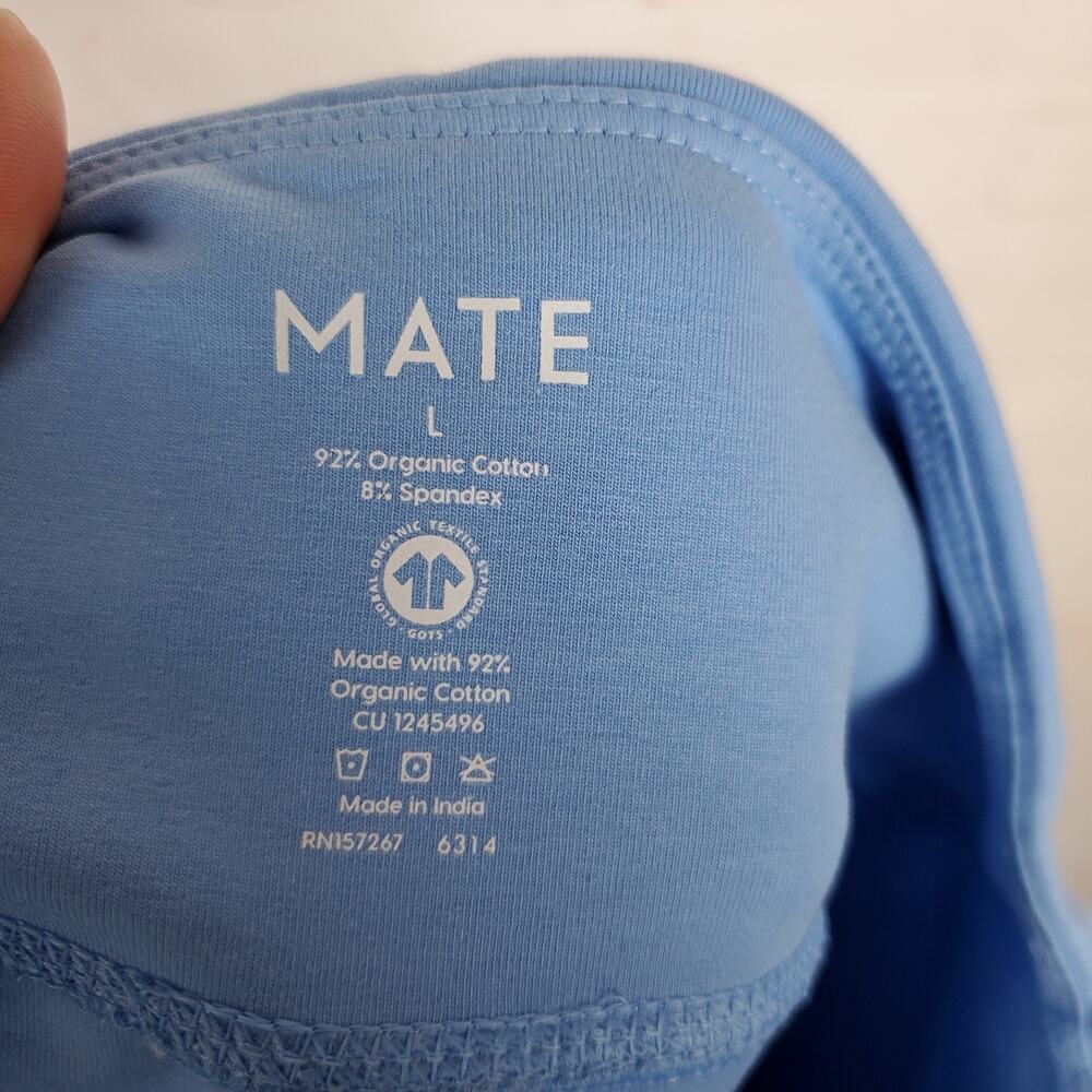 NEW Mate the Label Organic Stretch Pocket Skort Size L Lagoon Blue Pull On Mini - Picture 9 of 12